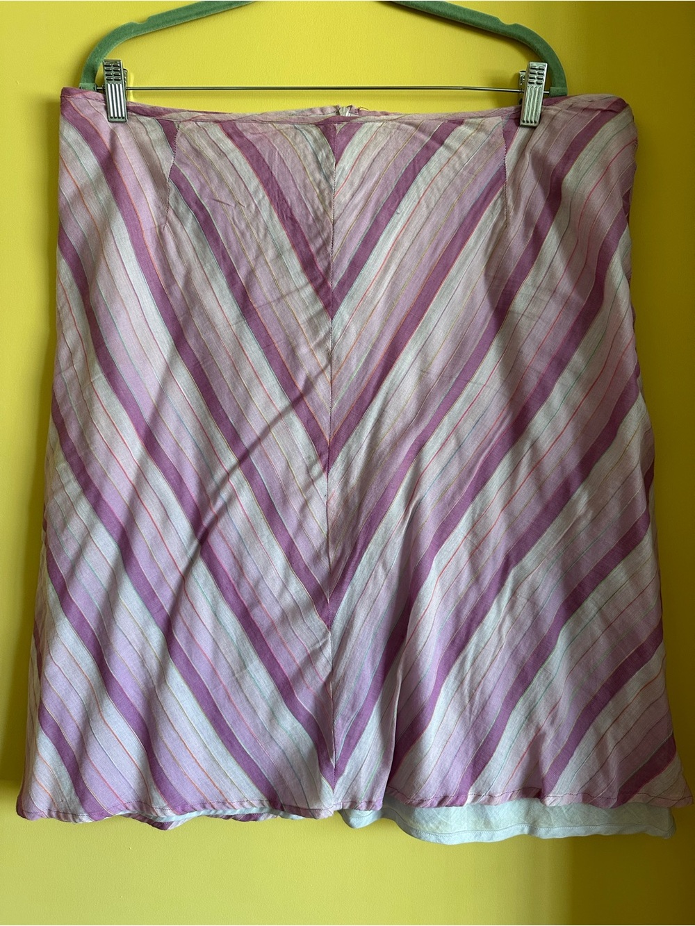Addition Elle Pink and White Striped A-Line Skirt